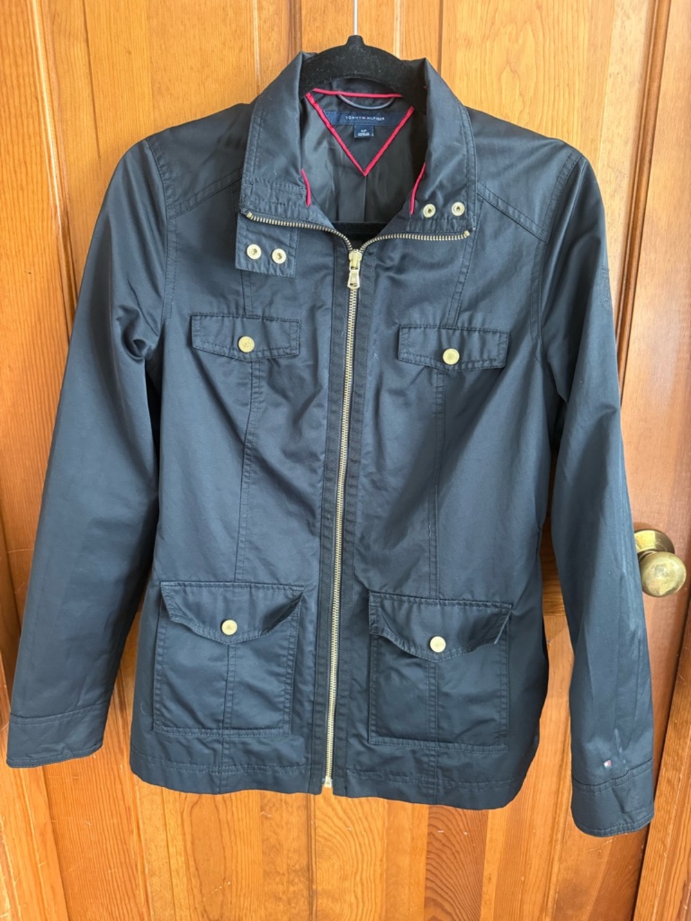 Tommy Hilfiger Black Utility Jacket with Gold Hardware